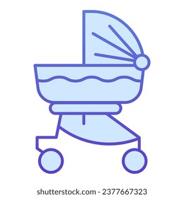 Baby carriage gradient line icon. Child stroller outline style pictogram on white background. Newborn transportation in buggy or pram for mobile concept and web design. Vector graphics