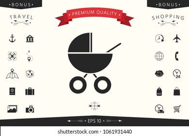 Baby carriage icon