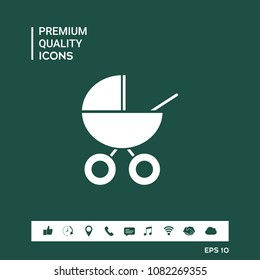 Baby carriage icon