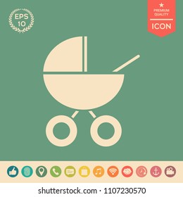 Baby carriage icon