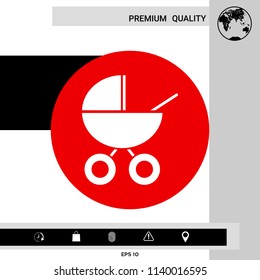Baby carriage icon