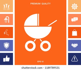 Baby carriage icon