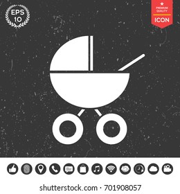 Baby carriage icon