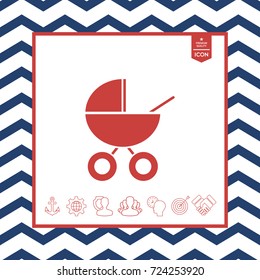 Baby carriage icon