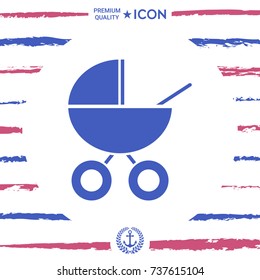 Baby carriage icon