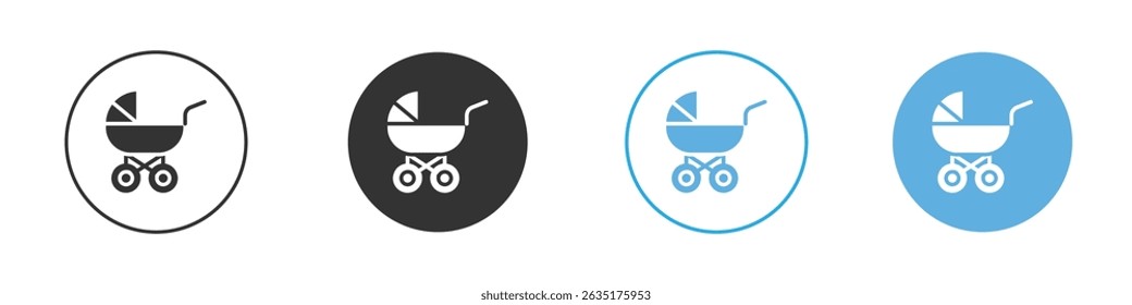 Baby carriage icon Editable flat style, illustration icons