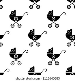 baby carriage icon. Element of baby icon for mobile concept and web apps. Pattern repeat seamless baby carriage icon. Can be used for web and mobile. Premium icon on white background