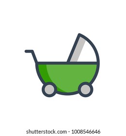 baby carriage icon filled outline