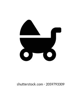 baby carriage Icon. Flat style design isolated on white background. Vector illustration
