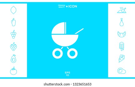 Baby carriage icon. Graphic elements for your design