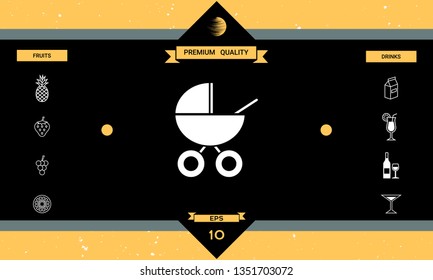 Baby carriage icon. Graphic elements for your design