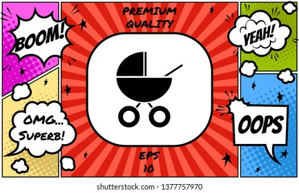 Baby carriage icon. Graphic elements for your design