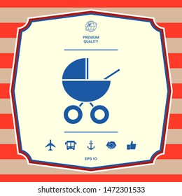 Baby carriage icon. Graphic elements for your design