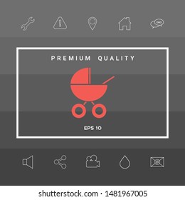 Baby carriage icon. Graphic elements for your design