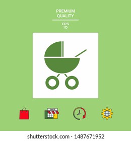 Baby carriage icon. Graphic elements for your design