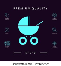 Baby carriage icon. Graphic elements for your design