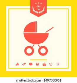 Baby carriage icon. Graphic elements for your design