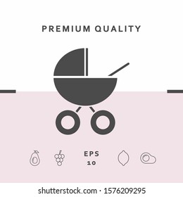 Baby carriage icon. Graphic elements for your design