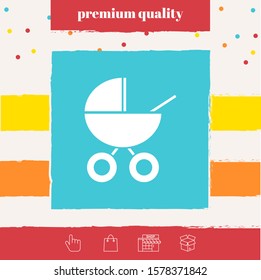 Baby carriage icon. Graphic elements for your design