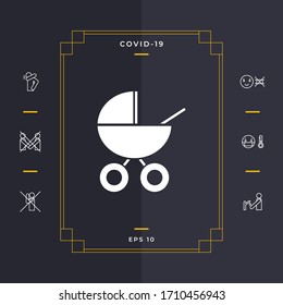 Baby carriage icon. Graphic elements for your design
