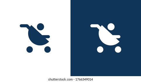 Baby carriage icon illustration isolated vector sign symbol