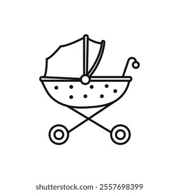 Baby carriage icon Isolated flat vector in outline