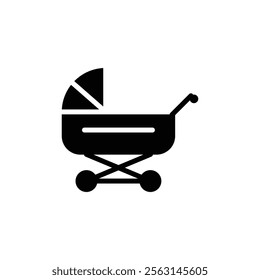 Baby carriage icon Isolated flat vector in outline