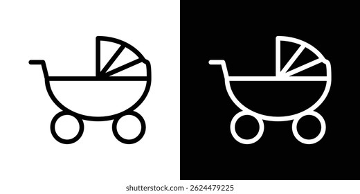 Icono de carro de bebé. Conjunto de Vectores de logotipos