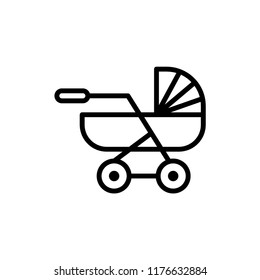 Baby Carriage Icon Outline Vector