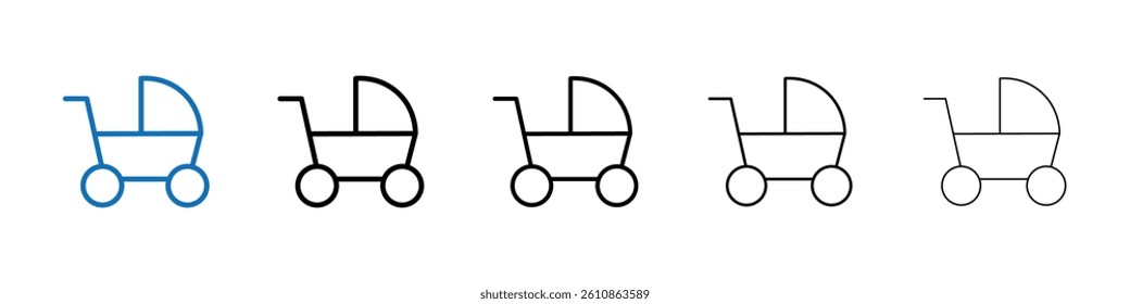 Baby carriage icon Outline vector logo for web ui