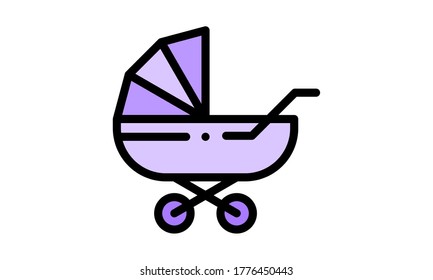 Baby carriage icon pram and pushchair vector illustration.	
