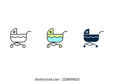 baby carriage icon. Simple element illustration. baby carriage concept outline symbol design.