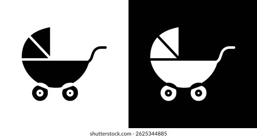Baby carriage icon simple line vector. Symbol, logo.
