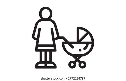 baby carriage icon simple style vector image