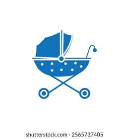 Baby carriage icon Thin line illustration set