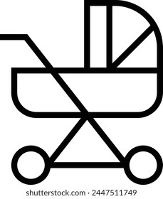 baby carriage icon. Thin linear style design isolated on white background