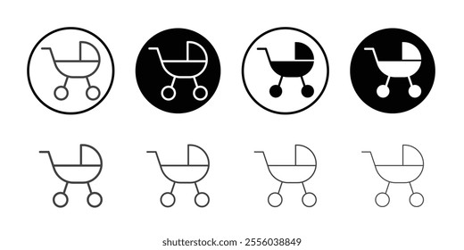 Baby carriage icon Thin outline art symbol