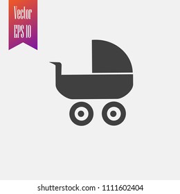 Baby carriage icon vector