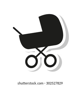 Baby carriage icon - vector