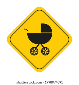 Baby carriage icon. Vector graphics