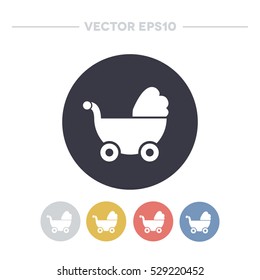 baby carriage icon. vector illustration