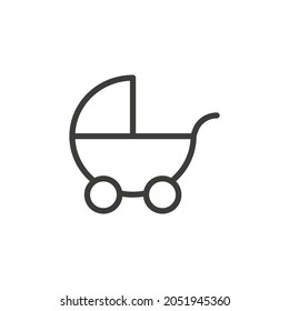 Baby carriage icon with white background