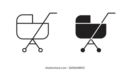 Baby carriage icons graphics set vectors