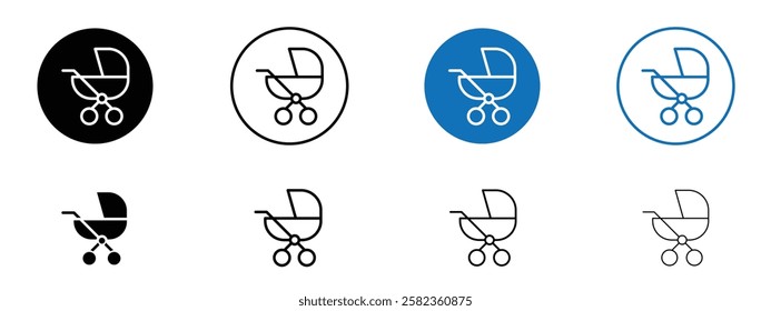 Baby carriage icons pack vectors for app and web ui designs