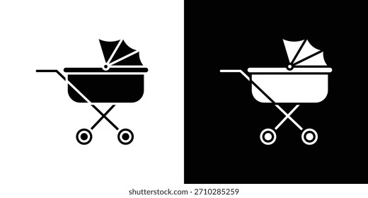 Symbole für Kinderwagen. Einfacher, solider Stil. Glyphe, Vektorgrafik einzeln