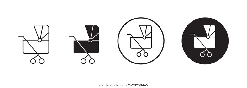 Baby carriage icons vectors graphics collection. Baby stroller vector icon