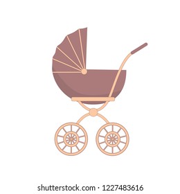 Baby carriage. Isolated on white background. Vector illustration in flat style