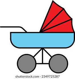 baby carriage kid new born pram family Outline