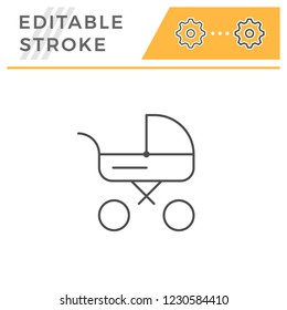 Baby carriage line icon
