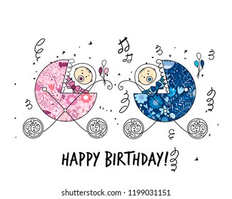 Baby carriage, ornate silhouette for your design